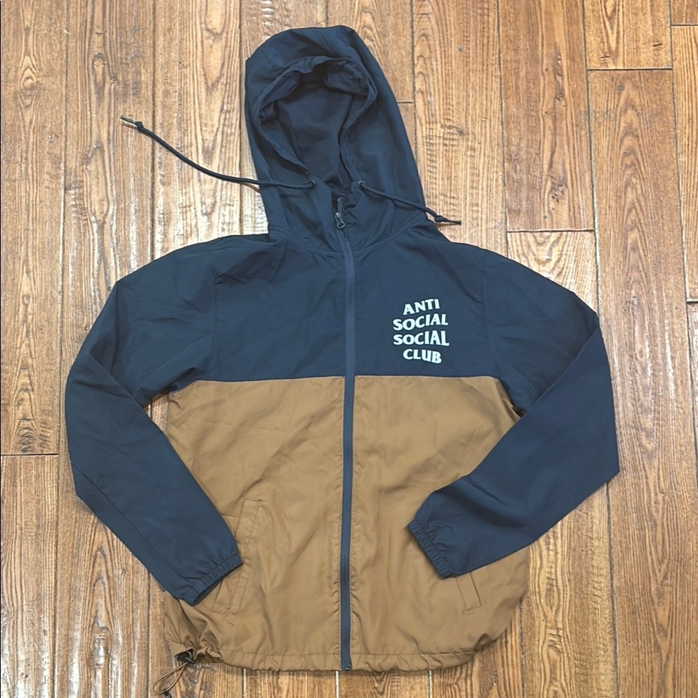Anti Social Social Club Navy and Tan Windbreaker